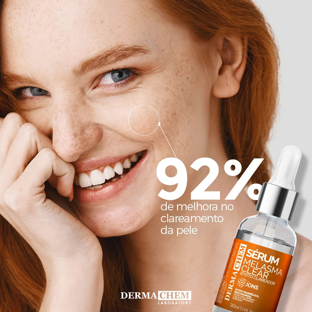 Kit Skincare Vitamina C Dermachem 3 em 1 – Clareador de Manchas, Anti-Idade e Rotina Completa para Pele Radiante