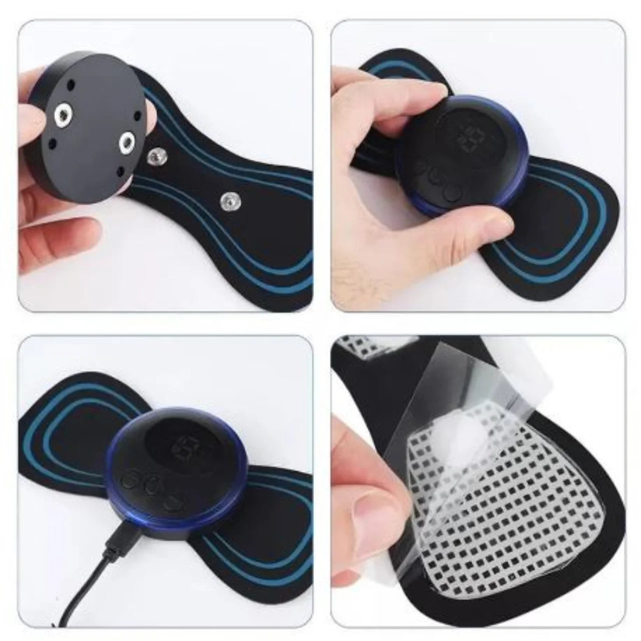 Massageador Corporal Elétrico EMS – Alívio de Dores e Relaxamento Muscular