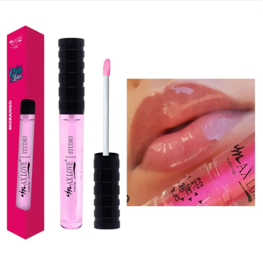Kit 3 Batons Gloss Efeito Látex Max Love – Alta Pigmentação, Brilho Intenso e Lábios Hidratados