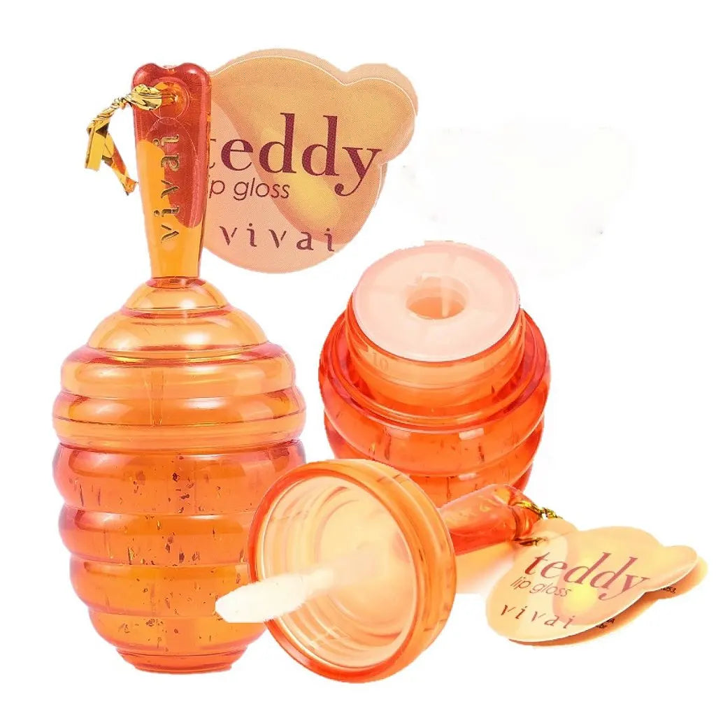 Gloss Labial Hidratante Teddy Vivai – Efeito Lábios Macios com Brilho Natural e Aroma de Mel
