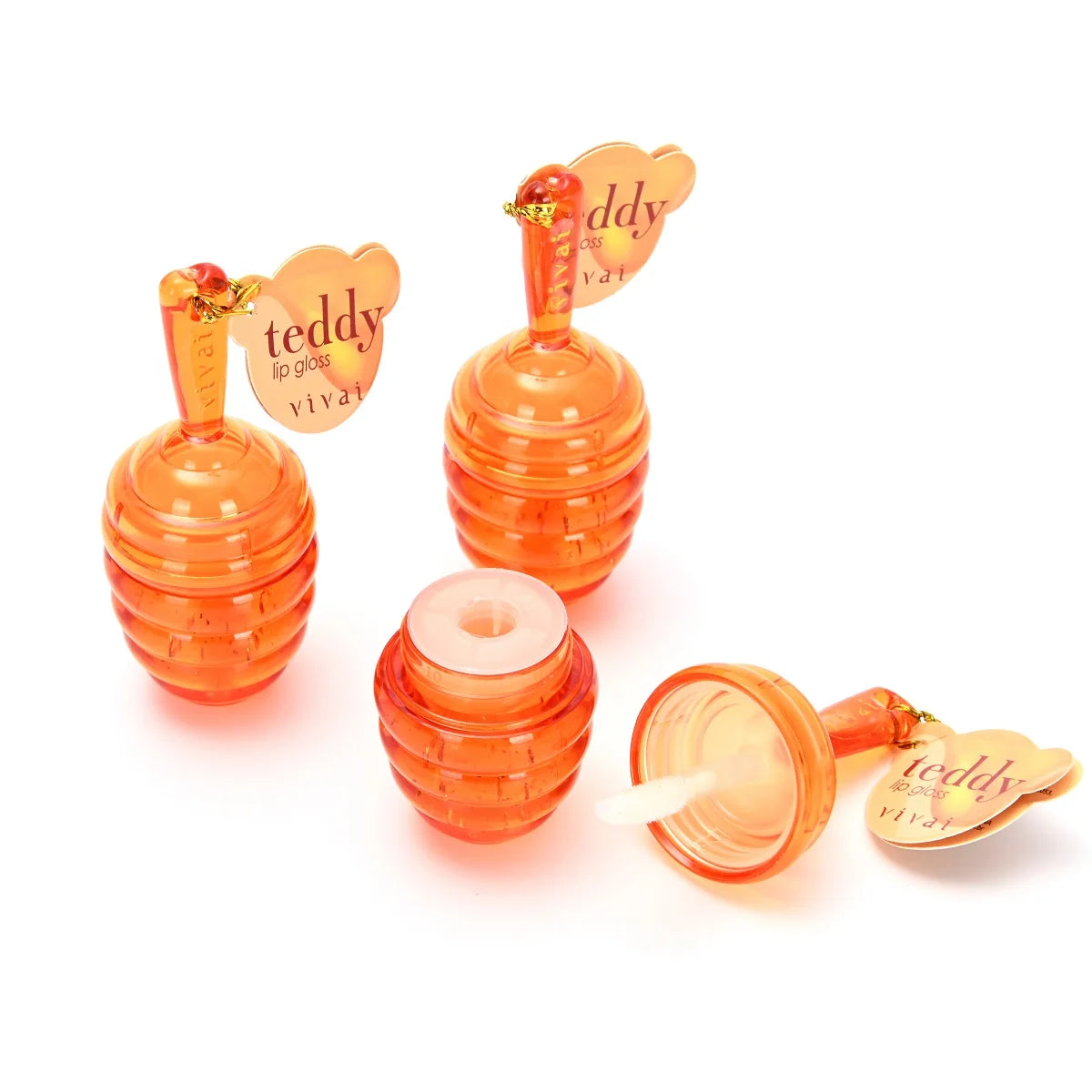 Gloss Labial Hidratante Teddy Vivai – Efeito Lábios Macios com Brilho Natural e Aroma de Mel