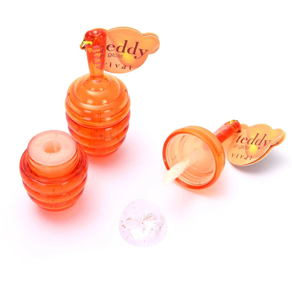 Gloss Labial Hidratante Teddy Vivai – Efeito Lábios Macios com Brilho Natural e Aroma de Mel