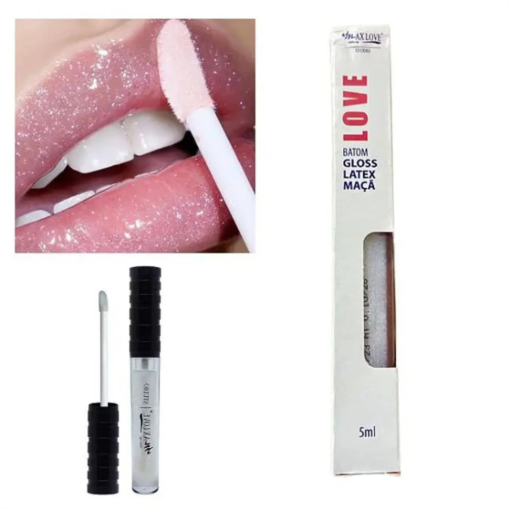 Kit 3 Batons Gloss Efeito Látex Max Love – Alta Pigmentação, Brilho Intenso e Lábios Hidratados