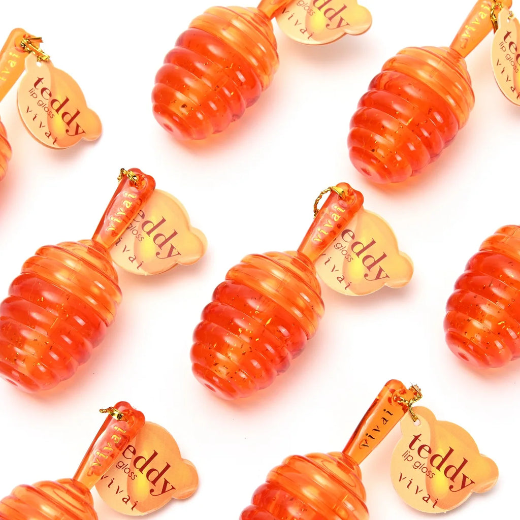 Gloss Labial Hidratante Teddy Vivai – Efeito Lábios Macios com Brilho Natural e Aroma de Mel